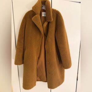 Stand Studio Camille Cocoon Coat - Caramel (Teddy Coat)